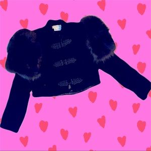 Vintage Victor Costa for Neiman Marcus: Black Velvet & Fox Fur Bolero Jacket ♥️